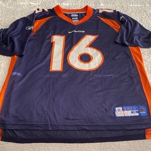 Broncos-Men's Blue and Orange Sports Jersey#16 collectable-never used